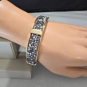 And Lovely Women's Gold Plated Grey Bangle Bracelets NWT